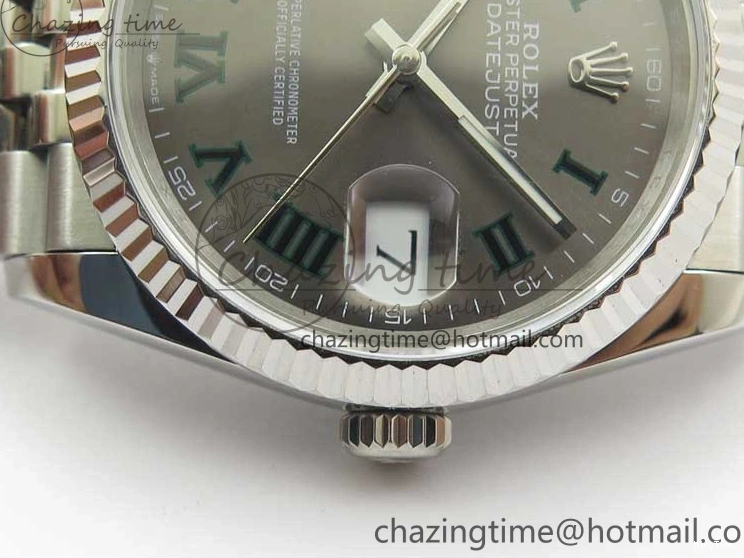 MiroTime 1221 Compact DateJust 36 SS 126234 BP Maker 1:1 Best Edition Fluted Bezel Gray Roman Dial on Jubilee Bracelet 2527